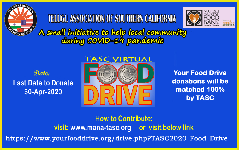 TASC FOOD DRIVE(VIRTUAL) TO SUPPORT LOCAL COMMUNITY