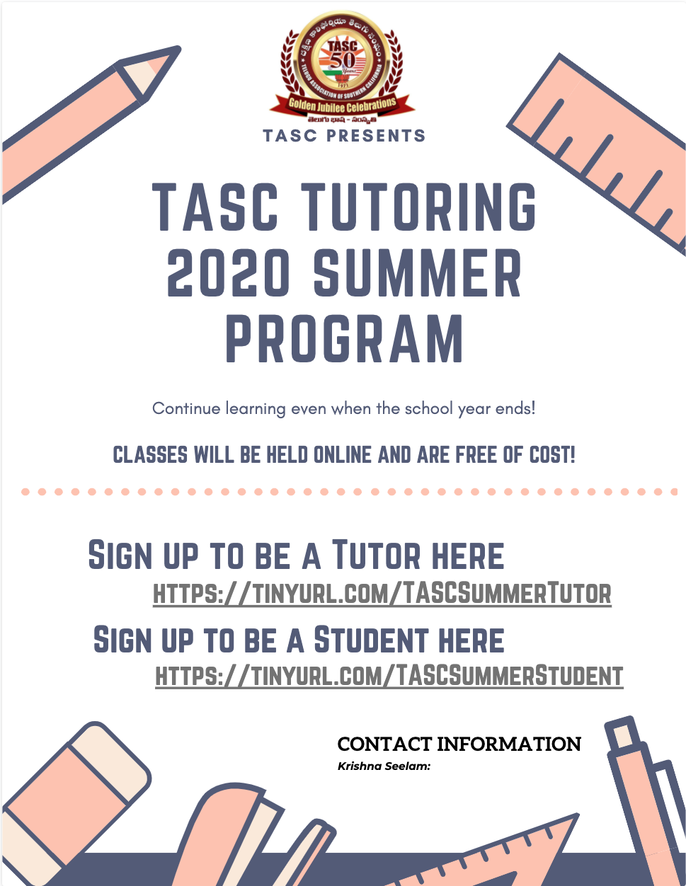 TASC TUTORING 2020 SUMMER PROGRAM